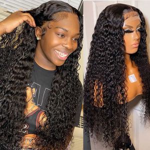 Lace Wigs Transparent 360 Full Lace Deep Wave Frontal Wig Human Hair 13x4 13x6 Water Wave Lace Front Wigs Brazilian Curly Human Hair Wig 221216