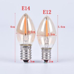 E14/E12 C7 LED Ampul 0.5W Lamba Filament Işık Avizesi Edison Ampulleri