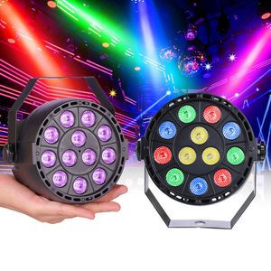 12 LED -scenlampor RGBW Par Light med DMX 512 Steg DJ Disco Lighting Sound Activated Light for Holiday Wedding Birthday KTV Club