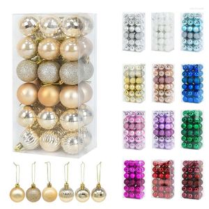 Party Decoration 36Pcs/Set 4cm Multi Color Christmas Balls Glitter Tree Ornaments Xmas Decorations Hanging Pendants Year