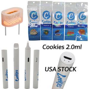 USA STOCK Cookies 2g Disposable Vape Pen E Cigarette Vaporizer Tank BCORE Upgraded Coil Food Grade Empty 2ml Starter Kits