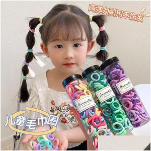 Hair Rubber Bands Head Rope Daughter Child Tied Horsetail Girls Circle Without Hurting Small Band High Elastic Towel Cute Baby Ornam Dhap4