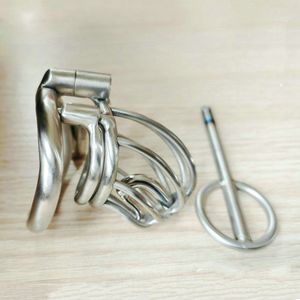 Male Chastity Devices PA Cock Lock Glans Piercing Curve Penis Ring Restraint Steel Cage Metal Lock Slaves Bondage Bdsm Mens Fetish Toys Gays Cbt S Screw New