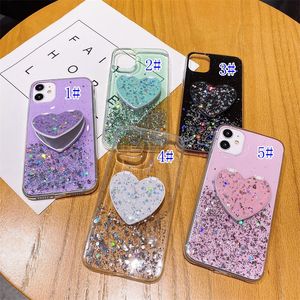 Custodia per telefono con glitter a goccia di colla per custodie per telefono 11pro Apple xsmax Soft shell per iPhone XR con specchio dell'amore