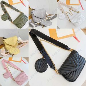 Designer New Wave 2-teiliges Set Tasche Damen Umhängetasche Mode Frau Taschen Twin-Sets Mini-Handtaschen Kette Runde Münze 2-teilige Geldbörsen Umhängetasche