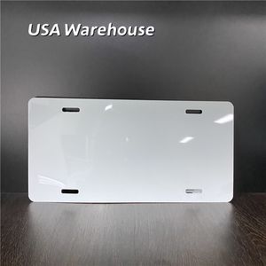 US Warehouse 12x6inches Sublimation Metal Car License Plate Heat Transfer Blank Consumables Printing DIY Aluminum Plate Z11