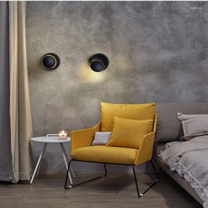Wall Lamps 2022 LED Lamp 360 Degree Bedside Living Room Aside Stairs Light Fixture Adjustable Sconce Rotation