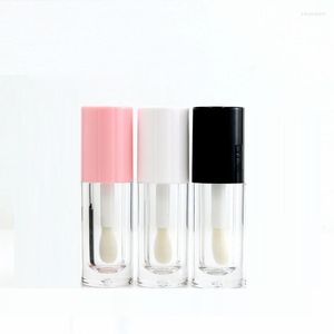 Storage Bottles 6ml Large Brush Rod Round Lip Gloss Tube Lipstick Glaze Empty Bottle Cosmetic Packaging Clear Plastic Lipgloss Container