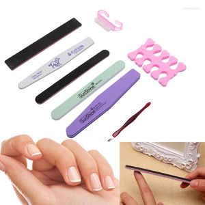 Nail Art Kits 8 Pcs Manicure Tools Kit Rectangular Files Brush Accessories K3NE