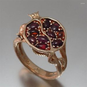 Halskette, Ohrringe, Top-Seller, Granat und Ring, modisch, Gold/Roségold/Silber, Kupfer für Damen