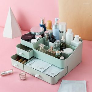 Förvaringslådor Makeup Organizer Cosmetic Box Desktop Lipstick Beauty Case Jewel Pall Polish Stationery Drawer