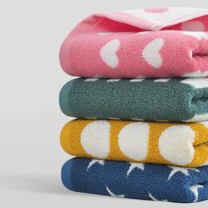 Handduk bomullsprickar stjärnor randigt hjärtmönster mjukt ansikte super absorberande tjocka handdukar för badrum barn vuxna