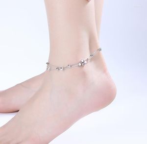Anklets Fashion 925 Sterling Silver Anklet Fine Jewelry Charm Stars Bead Foot Chain For Women Girl S925 Ankle Leg Armband