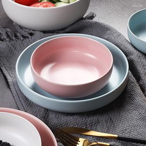 Servis upps￤ttningar enkla europeiska stil keramiska bordsartar rissk￥lar f￶r att ￤ta r￤tter och mikrov￥gshush￥ll japansk soppupps￤ttning