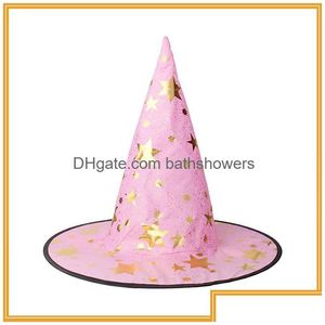 Party Hats Halloween Costumes Hat Decoration Props Cool Witches Wizard Cap Masquerade Witch Olika färg Drop Delivery Home Garden DHLTV