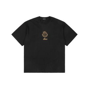 DUYOU Qixi Crest T-shirt T-shirt oversize con lettere in jersey vintage Lavato 100% cotone T-shirt da uomo Casual T-shirt basic da donna Top classici di qualità DY8766