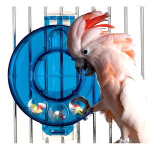 Outros pássaros suprimentos de pássaros caitec brinquedos em forma de círculo placa de forrageamento resistente a mordida durável para papagaios médios a grandes