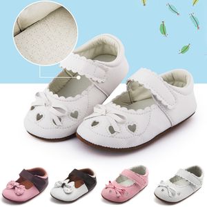 Neugeborene Baby Mädchen Leder Lauflernschuhe Niedliche Schleife Gummisohle Rutschfeste Mokassins Party Hochzeit Prinzessin Schuhe