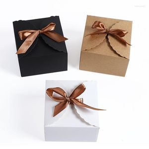 Gift Wrap 10pcs Black/White/Kraft Paper Box For Packaging Earring Jewlery Cardboard Boxes Diy Jewelry Display Storage Packing