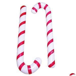 Juldekorationer Uppblåsbara käppar klassisk lätt hängande dekoration Lollipop Balloon Xmas Party Balloons Ornament Adornme Dhaq8