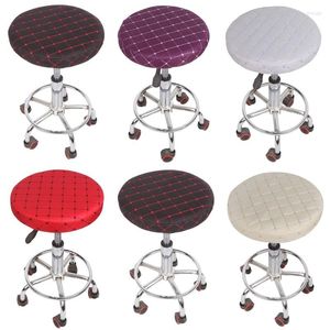 Chair Covers Round Stool Cover Swivel Chairs Elastic Bar Stools With Thicken Foam Seat Protector For Hair Salon El Decor