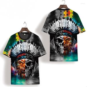 Camisetas masculinas 2022 Summer gelo seda de seda curta pescoço redondo tigre tiger t- camisa pl mais time casual confortável top