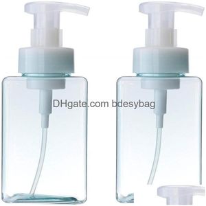梱包ボトル450ml 15オンスの発泡ソープディスペンサーPETGポンプボトル詰め替え可能なコンテナトラベルシャンプーハンドマウス液液DHDL7