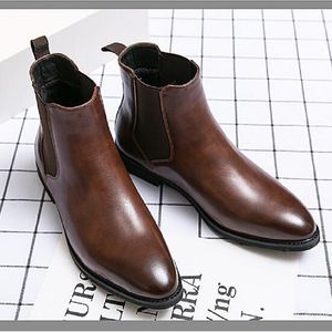 Chelsea Ankle Boots Men Black Brown Business Short Boots for Men With Handmade Zapatos Hombre Plus Size Shoes 47 Da012