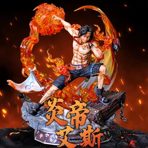 Novelty Games Anime One Piece Ace Fighting Art Big Action Figure Toys 42CM PVC LUMINOUS STATUE JUL Gift Toy Figures for Children Dol