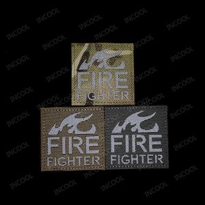 Reflective Glow in Dark Fire Fighter Patch Rescue Military Hook Back Patches Medic Tactical Emblem Combat FIREFIGHTER PVC Badges