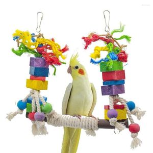 Other Bird Supplies Parrot Colorful Cotton Rope Swing Toy Hanging Stand Pole Cage Accessories For Relieves Boredom