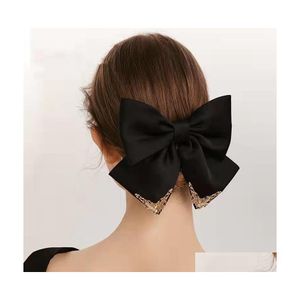 Hair Clips Barrettes Style High Luxury Bow Hairpin Design Sense Of Elegance Top Head Spring Clip Accessories Drop Delivery Jewelry Dhjye