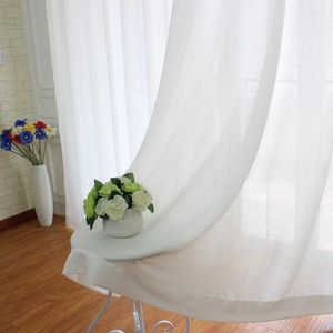 Curtain Thick Pure White Linen Tulle Balcony Bay Window Short Half Shade For Livingroom The Kitchen Windows Turtains