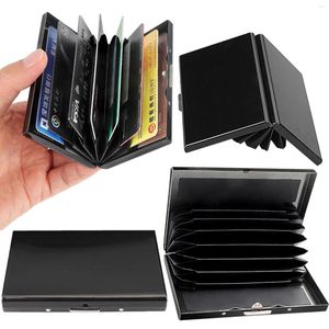 Förvaringspåsar rostfritt stål korthållare bärbar fast färg metall affärsfall för presentkort/ID-kort/s anti-scan plånbok