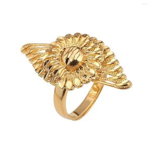 Wedding Rings Ethiopian Gold Color Snail Finger Ring For Women Trendy African Arabian Bridal Jewelry