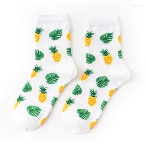 Sportsocken, tropische Früchte, lustige Zitrone, Avocado, Ananas, Kirsche, Blaubeere, Banane, Unsex, Mitte Herbst, Winter, warme, weiche Baumwolle