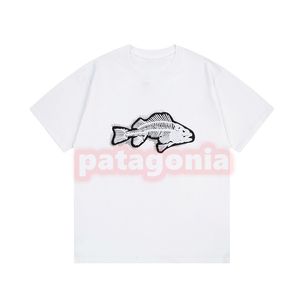 Men Womens Pure Cotton T Shirt Unisex Fashion 3D Fish Bone Embroidery T Shirts Mens Black White Tees Size XS-L