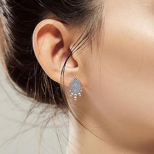 Gest￼t Ohrringe 925 Sterling Silber Tr￤nen f￼r Frauen Vintage Bohemian Wassertropfen Ohrring Zirkon Frauen Boho Juwelierparty Geschenk
