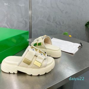 2022 nuova moda pantofola sandali da donna di lusso tacchi firmati diapositive scorrevole suola spessa verde famoso marchio Pantoufle