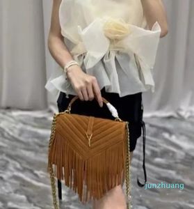 Designer Shoulder bag Ladies Luxury 58 brand metal Chain clamshell messenger Elegant fashionSoft tassel bags