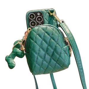 Twill Cep Telefon Kılıfları Taşınabilir Kart Cep Crossbody Cüzdan Moda PU Deri Yumuşak Kılıf Apple iPhone 14 13 12 11 Pro Maksimum Cep Telefonu Kayış Koruyucu Kapak