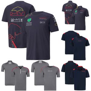 2023 Ny F1 T-shirt Formel 1 Black Red Team T-shirts Summer Men's Racing Suit Jersey snabbtorkande andningsbar POLO-skjorta