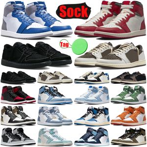 Black Phantom 1 1s basketball shoes for mens womens jumpman lows True Blue shoe Chicago Lost Found travis scotts Fragment Reverse Dark Mocha low trainers sneakers