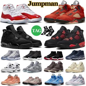 Jumpman Retro 4 11 Mens Basketball Shoes 4s Red Thunder Military Black Cat 11s Cool Grey Cherry Concord 5s Mars For Her Men Womens Trainers Sports Sneakers