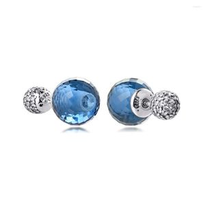 Stud￶rh￤ngen skimrande med midnattbl￥ klar CZ 925 sterling-silver-jewelry