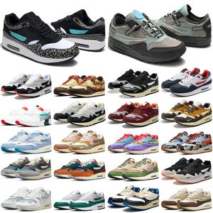 2023 Fashion Women Mens Running Shoes Trainers Patta Waves 1 Monarch Noise Aqua Maroon Black Cactus Jack 87 baroque brun saturne Gold Cave Stone 1s Sports Sneakers