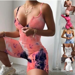 Kvinnors jumpsuits 2022 mode kvinnors jumpsuit sexiga kvinnor tryck play -rompers sommar ärmlös sport casual smala kläder