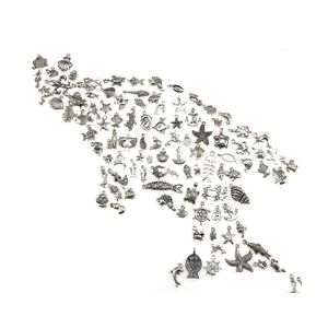 Charms 100 stücke DIY Charme Handgemachte Handwerk Silber Mini Ozean Dolphin Shell Anhänger Bk Viele Gemischte Antike Schmuck Machen1 Drop Lieferung Fi Dhd6R