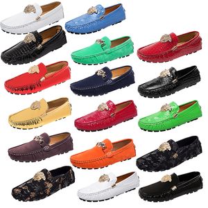 Men's luxury brogue shoes handmade metal buckle Genuine Leather Solid Color Serrated bottom Men Women's shoes Loafers Driving Shoe Moccasins Dress Shoes