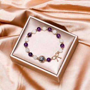Charm Bracelets 2022 Crystal White Moonlight Amethyst Ladies Bracelet Black Hair Transfer Beads Simple Personality Hand Jewelry
